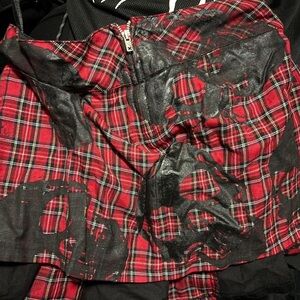 Tripp NYC Red Plaid Mini Skirt